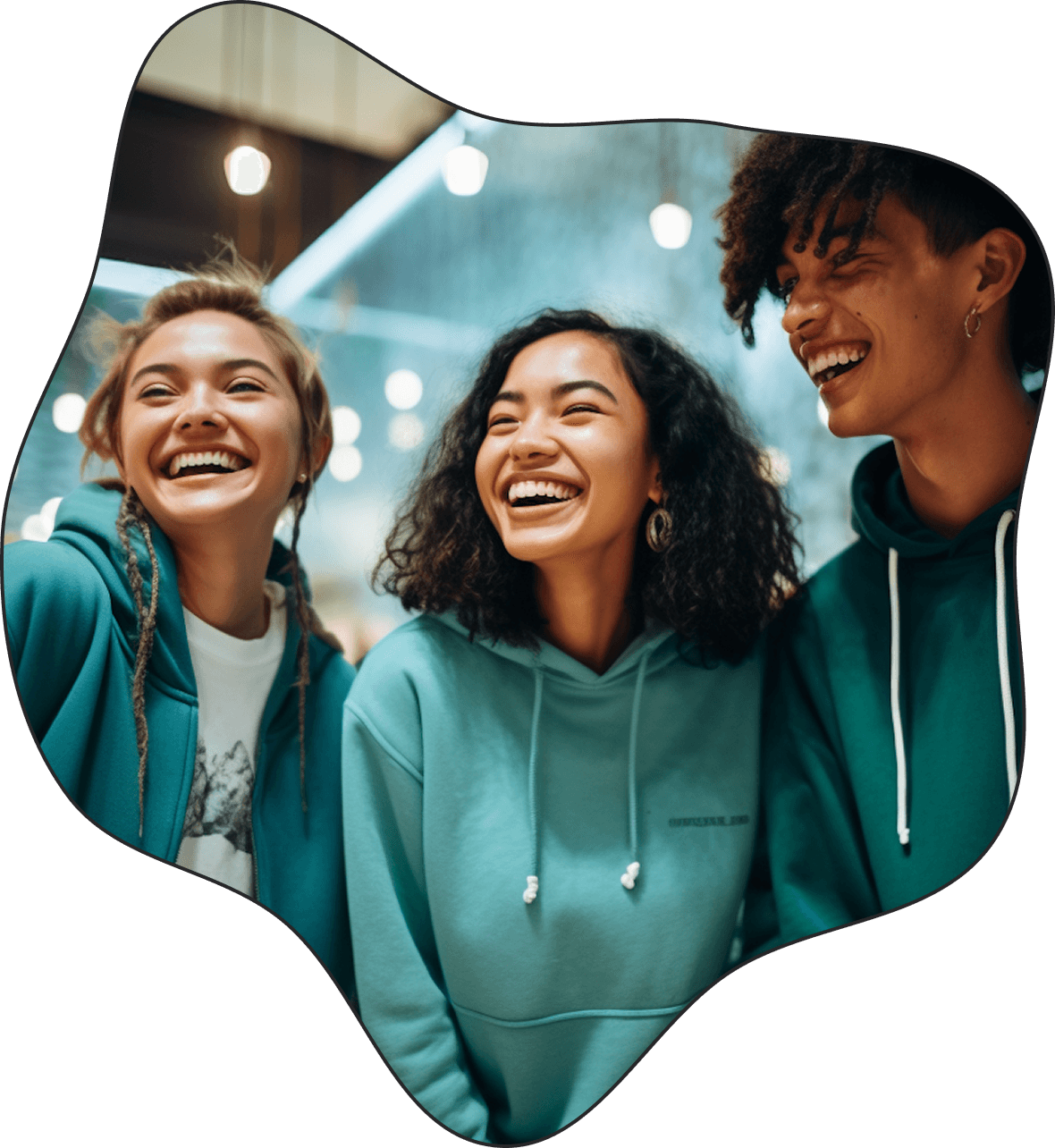 three girls laughing